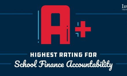 Irving Receives A+ on State Finance Report