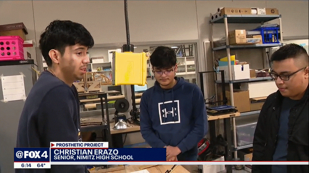 Fox 4: Nimitz engineering students create prosthetic to help middle schooler play violin