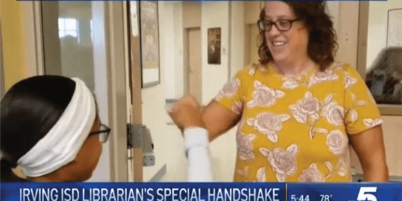 NBC 5: #SomethingGood: Irving ISD Librarian’s Lesson Behind a Handshake